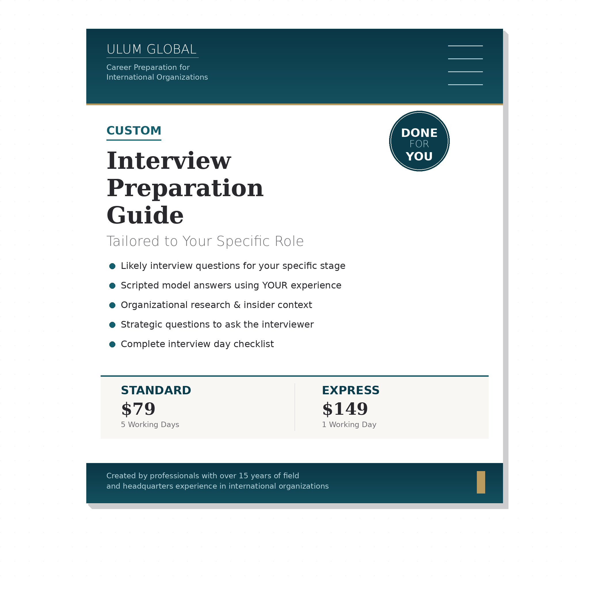 Custom Interview Preparation Guide — Tailored to Your Specific Role